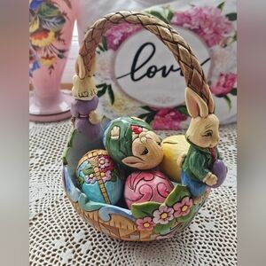 Jim Shore Heartwood "For The Love of Easter" Easter Basket 5 Eggs 4016464 2009